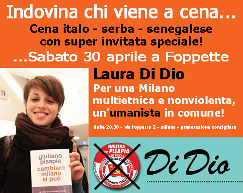 30 Aprile Laura Di Dio al Centro Umanista di Via Foppette
