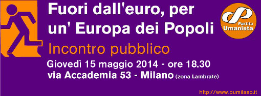 15 Maggio - Fuori dall'Euro per l'Europa dei Popoli